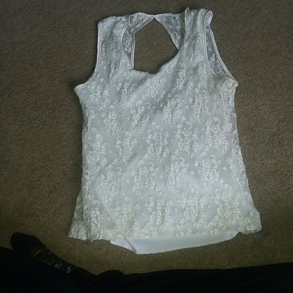 White Lace Tank Top - Picture 1 of 2